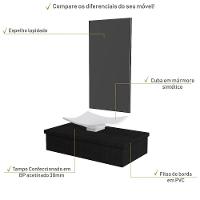 Conjunto Bancada C-cuba F44 E Espelheira Metrópole 801 Nogal Preto ônix - 3