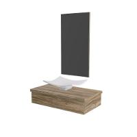 Conjunto Bancada C-cuba F44 E Espelheira Metrópole 801 Branco Chess Carvalho - 2