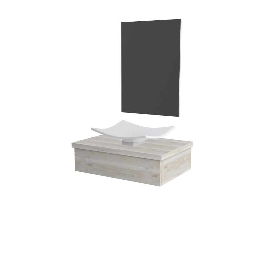 Conjunto Bancada C-cuba F44 E Espelheira Metrópole 601 Preto ônix Snow - 2