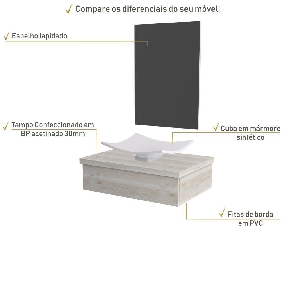 Conjunto Bancada C-cuba F44 E Espelheira Metrópole 601 Preto ônix Snow - 3