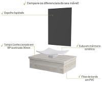 Conjunto Bancada C-cuba F44 E Espelheira Metrópole 601 Preto ônix Snow - 3