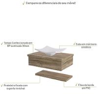 Conjunto Bancada C-cuba F44 E Prateleira Metrópole 605 Branco Chess Carvalho - 6