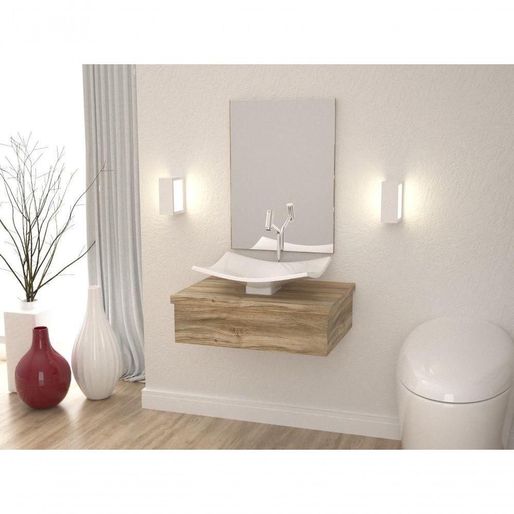 Conjunto Bancada C-cuba F44 E Espelheira Metrópole 601 Branco Chess Carvalho - 1