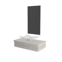 Conjunto Bancada C-cuba F44 E Espelheira Metrópole 801 Preto ônix Snow - 2