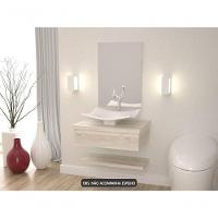 Conjunto Bancada C-cuba F44 E Prateleira Metrópole 605 Preto ônix Snow - 2