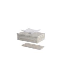 Conjunto Bancada C-cuba F44 E Prateleira Metrópole 605 Preto ônix Snow - 3