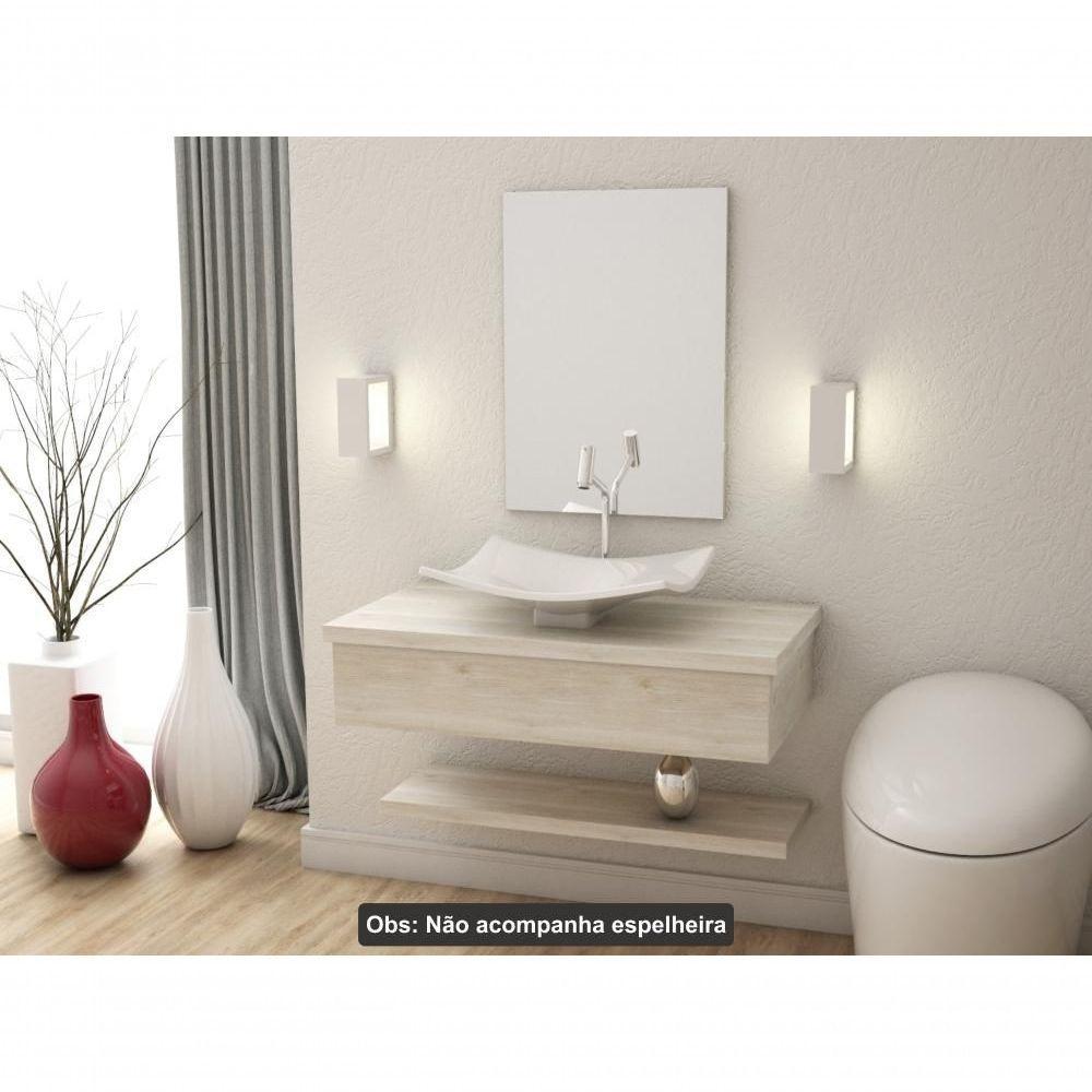 Conjunto Bancada C-cuba F44 E Prateleira Metrópole 805 Preto ônix Snow - 2