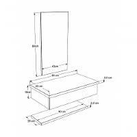 Conjunto Bancada C-cuba F44, Prateleira E Espelheira Metrópole 806 Nogal Preto ônix