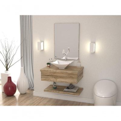 Conjunto Bancada C-cuba L30 E Prateleira Metrópole 605 Branco Chess Carvalho