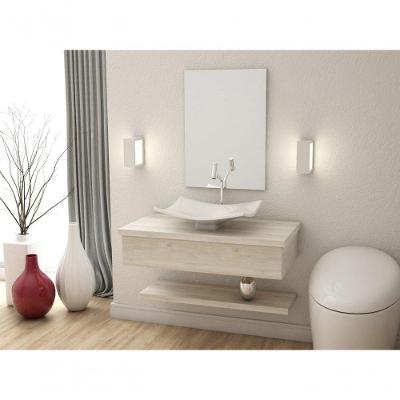 Conjunto Bancada C-cuba F44, Prateleira E Espelheira Metrópole 806 Preto ônix Snow