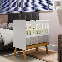 Mini Berço Guti Retrô Branco Brilho/amêndoa Com Colchão - Móveis Peroba - 2