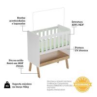 Mini Berço Guti Retrô Branco Brilho/amêndoa Com Colchão - Móveis Peroba - 3
