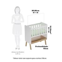 Mini Berço Guti Retrô Branco Brilho/amêndoa Com Colchão - Móveis Peroba - 5