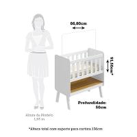 Mini Berço Guti Retrô Branco Brilho Com Colchão - Móveis Peroba - 5