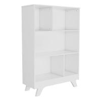 Estante Retrô Com 5 Nichos Branco Brilho - Móveis Peroba Branco Brilho - 1