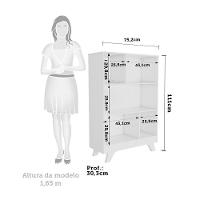 Estante Retrô Com 5 Nichos Branco Brilho - Móveis Peroba Branco Brilho - 3