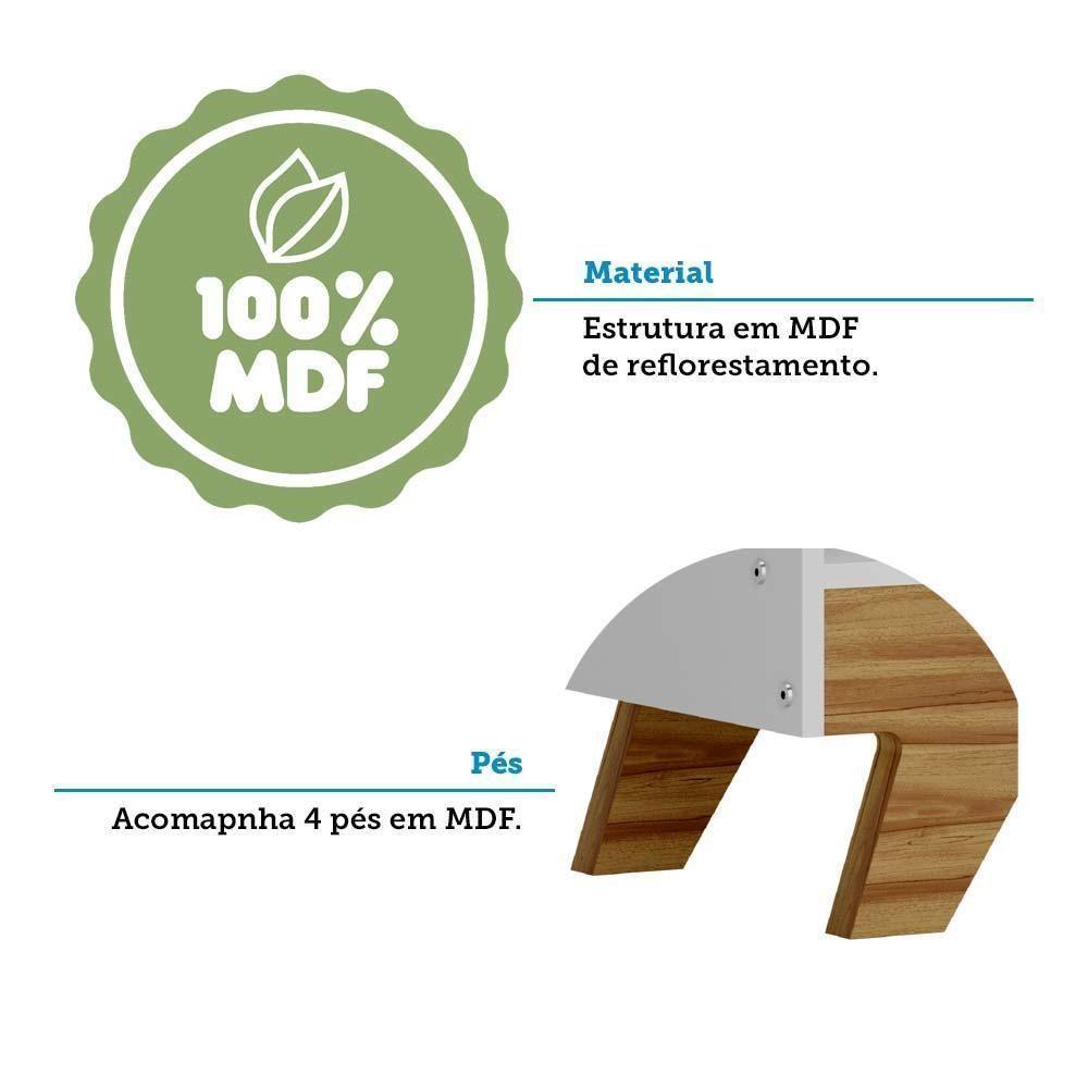 Estante Infantil Retrô Com 5 Prateleiras Branco Brilho/amêndoa - Móveis Peroba Branco Brilho/amêndoa - 3