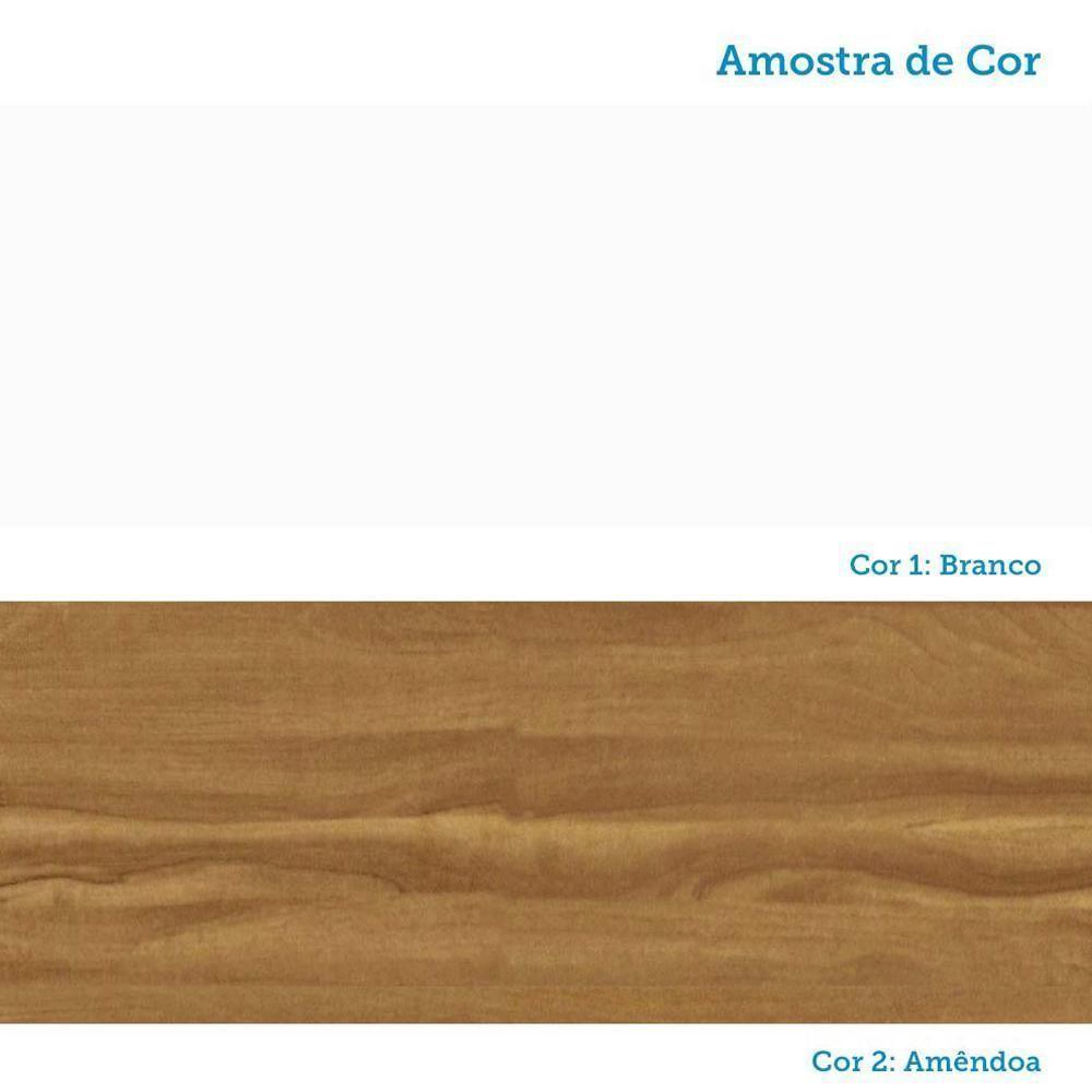 Estante Infantil Retrô Com 5 Prateleiras Branco Brilho/amêndoa - Móveis Peroba Branco Brilho/amêndoa - 5