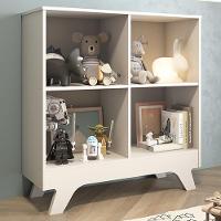 Estante Retrô Com 4 Nichos Branco Brilho - Móveis Peroba Branco Brilho - 2