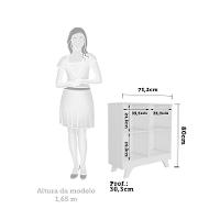 Estante Retrô Com 4 Nichos Branco Brilho - Móveis Peroba Branco Brilho - 3