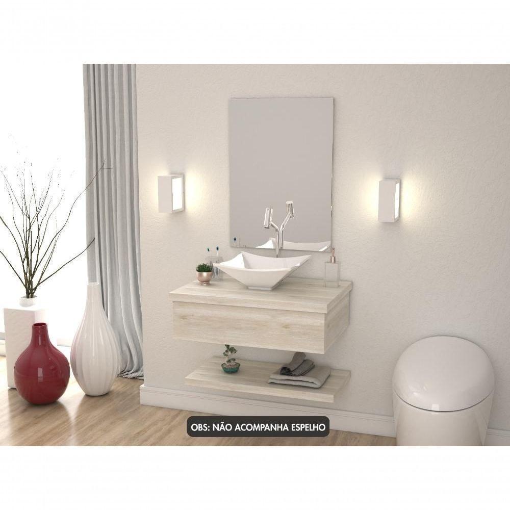 Conjunto Bancada C-cuba L30 E Prateleira Metrópole 605 Preto ônix Snow - 2