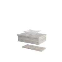 Conjunto Bancada C-cuba L30 E Prateleira Metrópole 605 Preto ônix Snow - 3