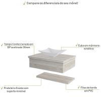 Conjunto Bancada C-cuba L30 E Prateleira Metrópole 605 Preto ônix Snow