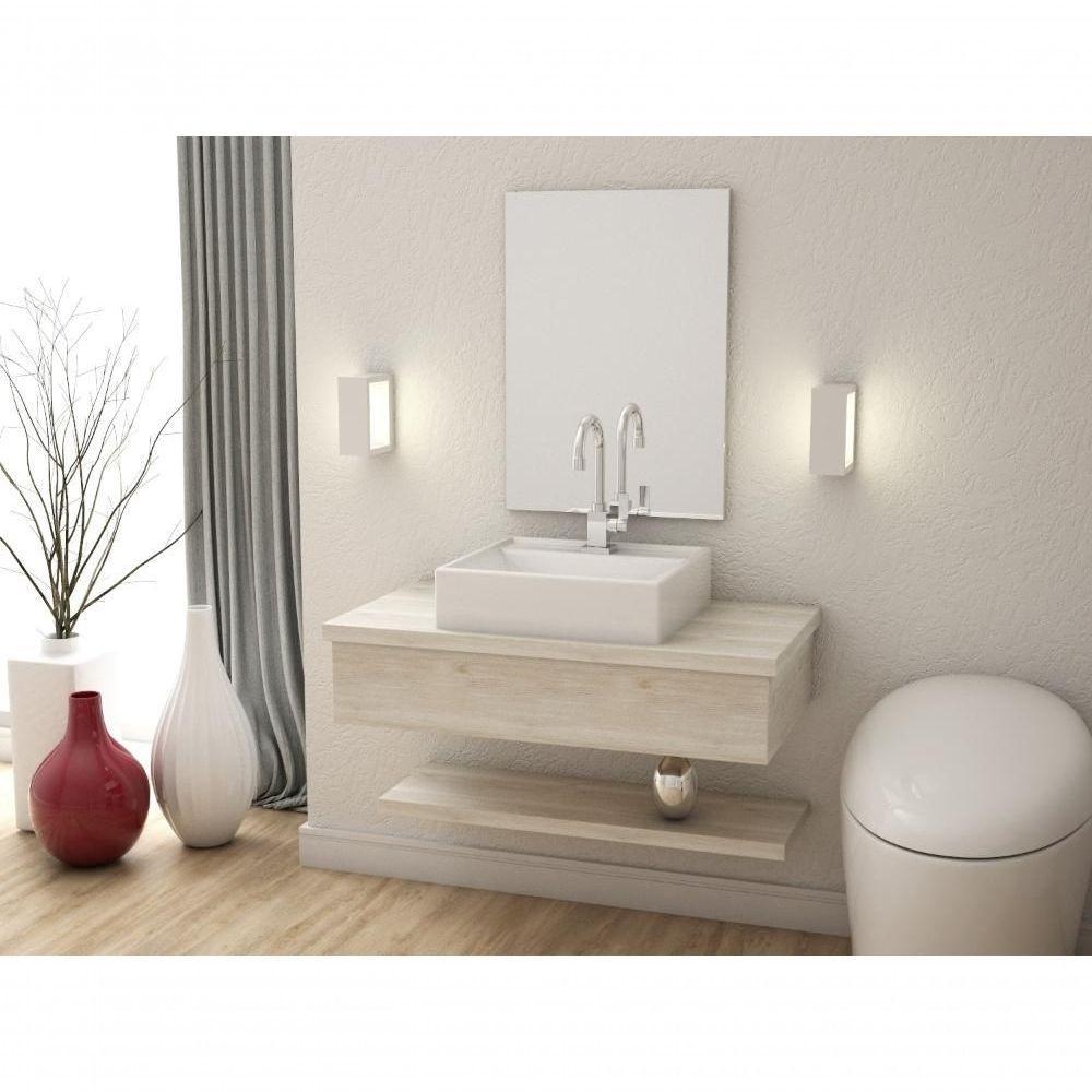 Conjunto Bancada C-cuba Q39 E Prateleira Metrópole 805 Preto ônix Snow - 1