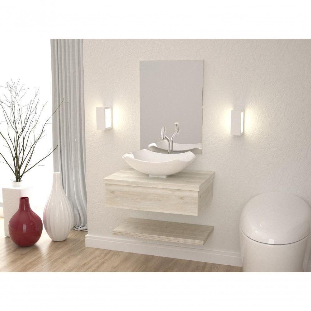 Conjunto Bancada C-cuba L42 E Prateleira Metrópole 605 Preto ônix Snow - 1