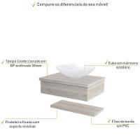 Conjunto Bancada C-cuba L42 E Prateleira Metrópole 605 Preto ônix Snow