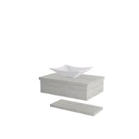 Conjunto Bancada C-cuba L38 E Prateleira Metrópole 605 Preto ônix Snow - 3