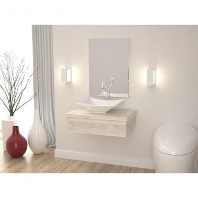 Conjunto Bancada C-cuba L38 E Espelheira Metrópole 601 Preto ônix Snow