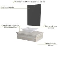 Conjunto Bancada C-cuba L38 E Espelheira Metrópole 601 Preto ônix Snow - 3