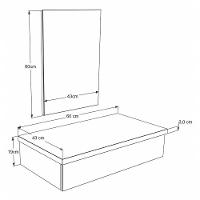 Conjunto Bancada C-cuba L38 E Espelheira Metrópole 601 Preto ônix Snow