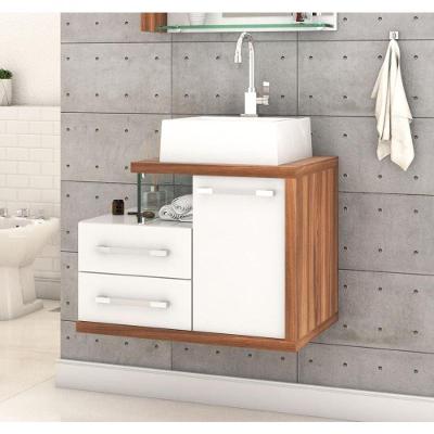 Gabinete Armario P-banheiro (balcao C-cuba Q355) Legno 650 Branco Chess C-nogal