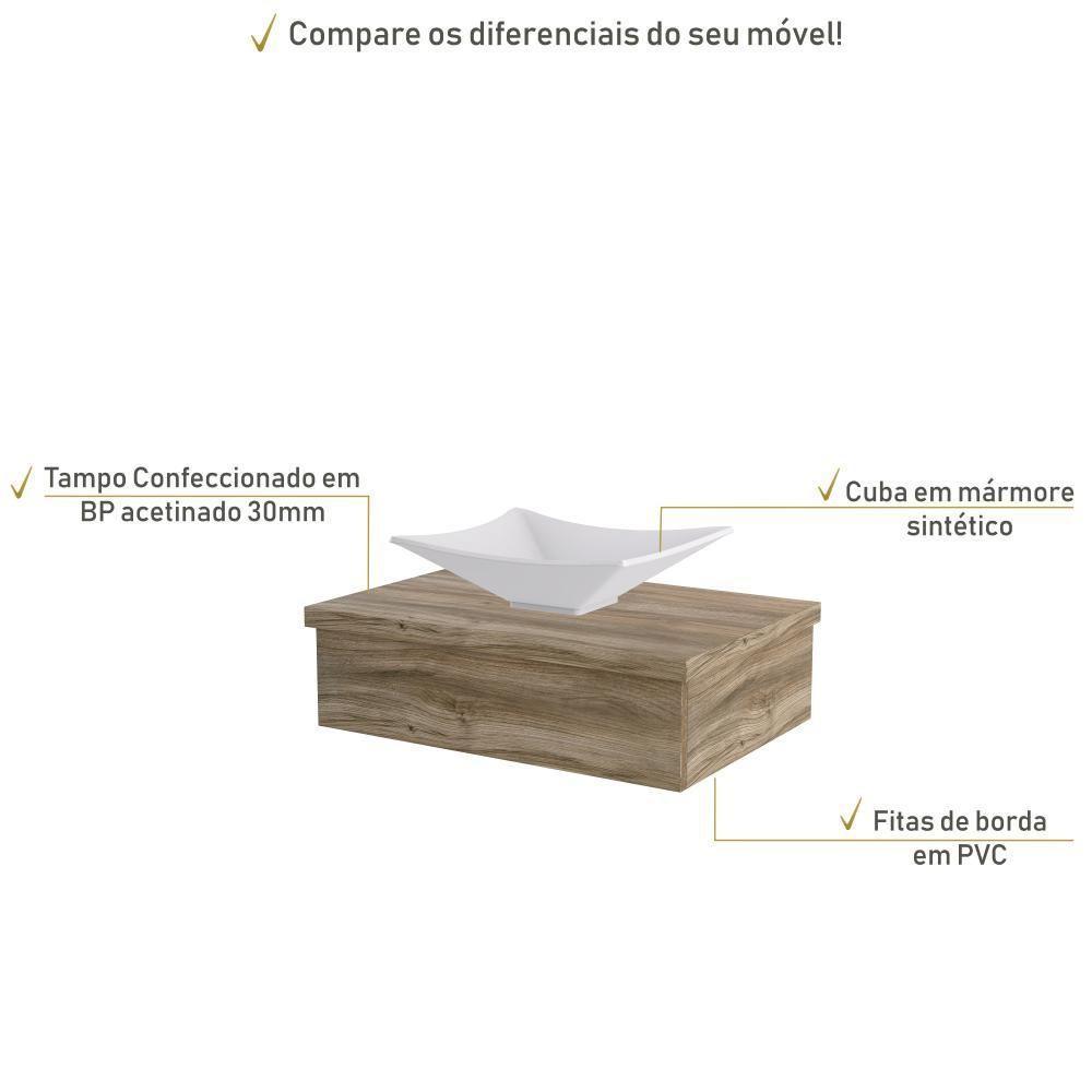 Conjunto Bancada C-cuba L38 Metrópole 600 Branco Chess Carvalho - 4