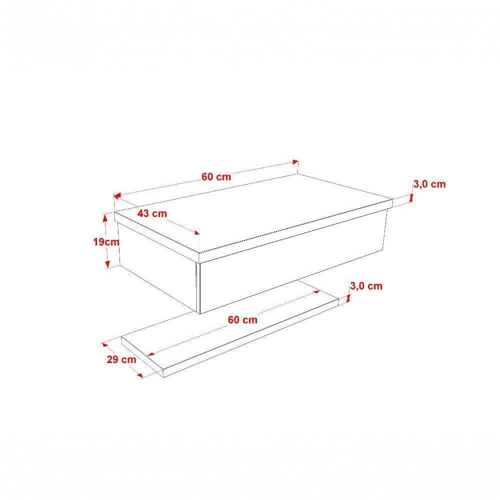 Conjunto Bancada C-cuba L38 E Prateleira Metrópole 605 Nogal Preto ônix - 5