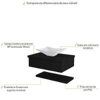 Conjunto Bancada C-cuba L38 E Prateleira Metrópole 605 Nogal Preto ônix