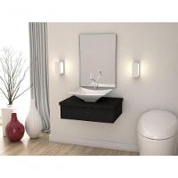 Conjunto Bancada C-cuba L38 E Espelheira Metrópole 601 Nogal Preto ônix - 1