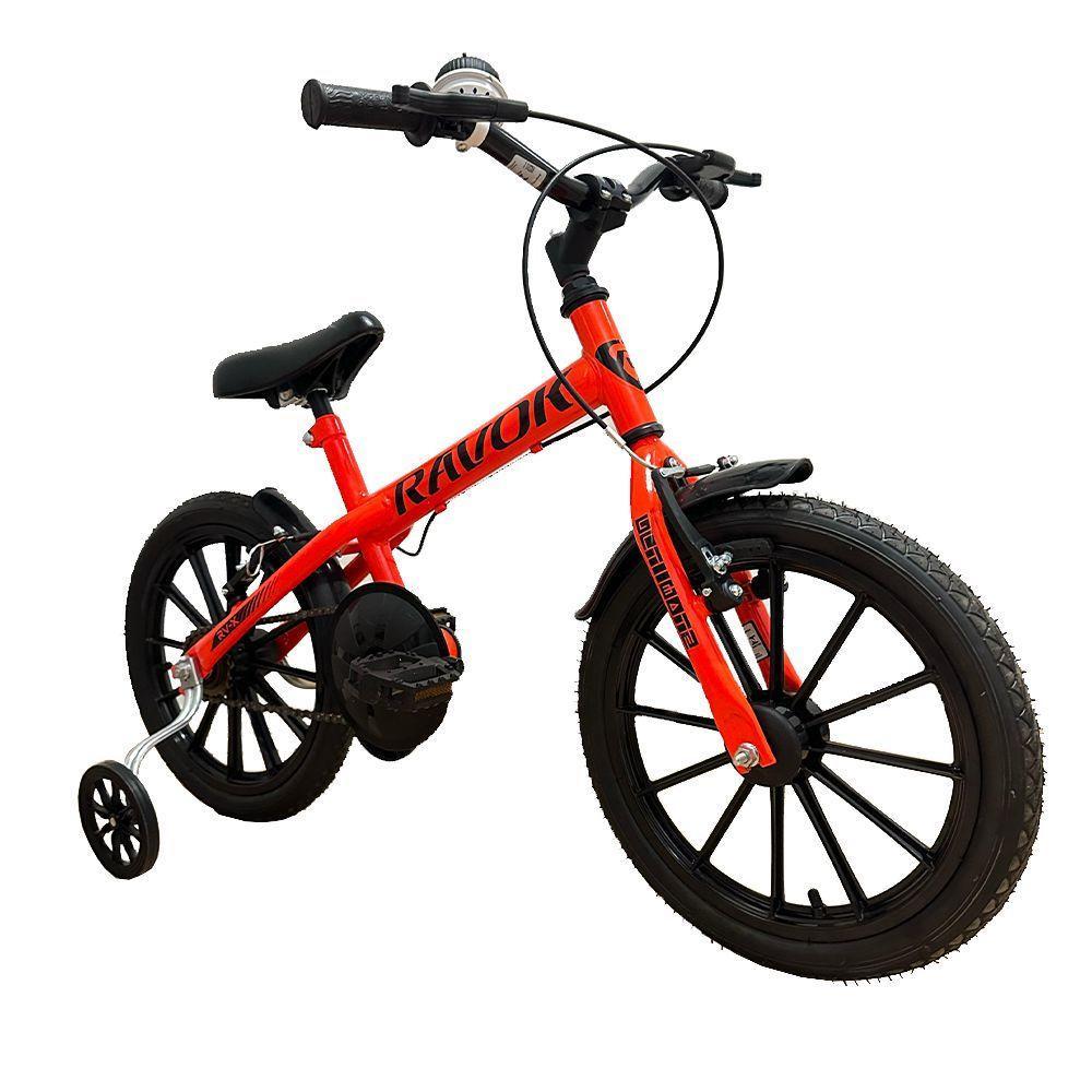 Bicicleta Bike Infantil Aro 16 Ravok Com Rodinhas 3 A 7 Anos Laranja - 1