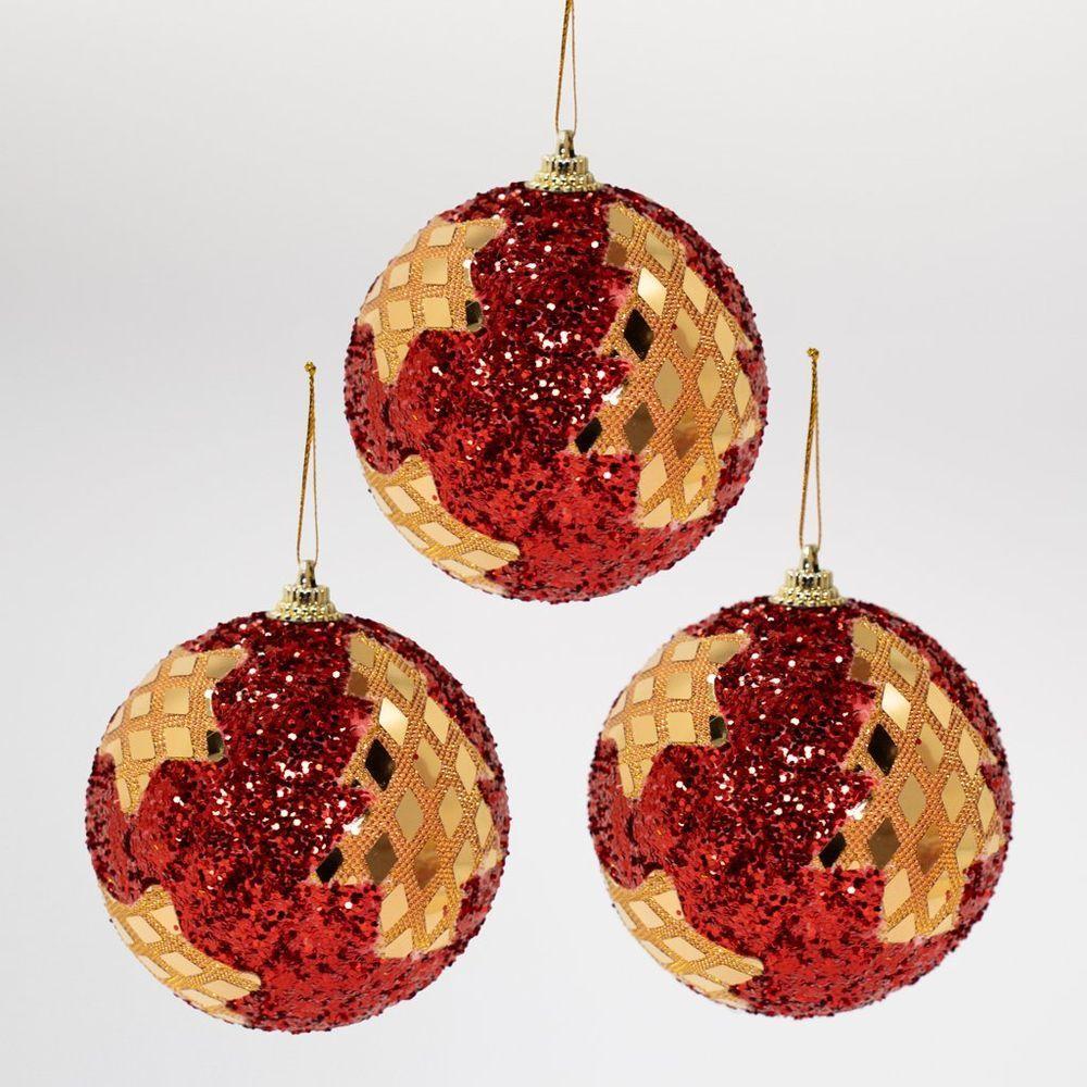 Kit 24 Enfeite Bolas Natalina árvore Natal Estrela Artesanal - 3