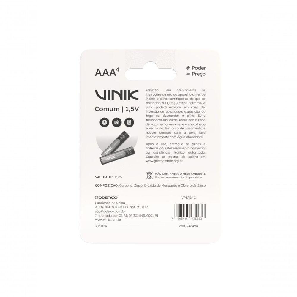 Pilha Comum Aaa C/4 1.5v - Vp3ab4c - 6