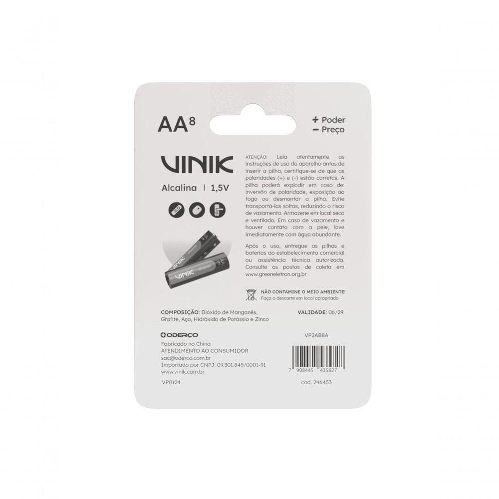 Pilha Alcalina Aa C/8 1.5v - Vp2ab8a - 6