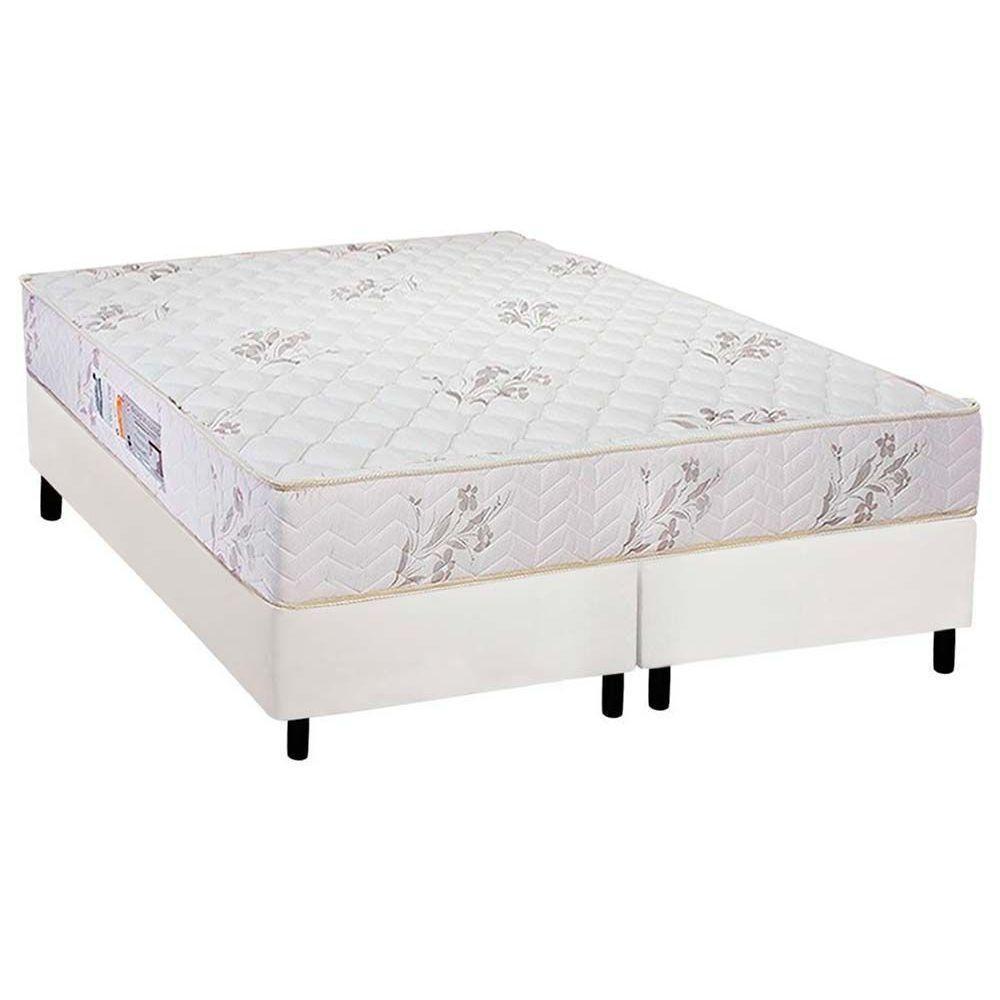 Cama Box King: Colchão Espuma Luckspuma D45 Gran Luck + Base CRC Courano White(193x203) - 1