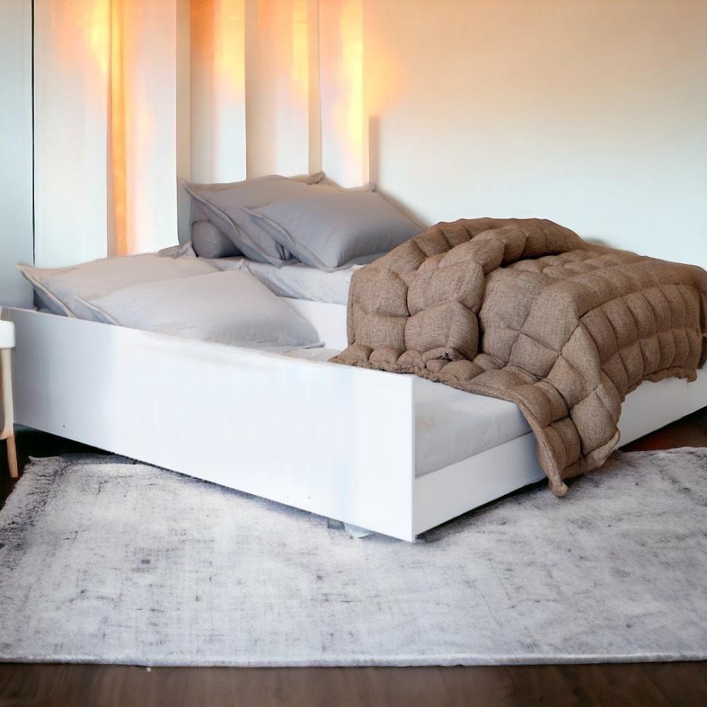 Cama Bibox Solteiro Matrix Branco Com 02 Colchões Tebarrot - 1