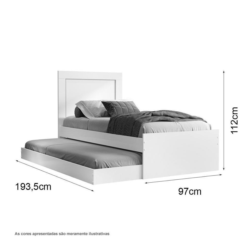 Cama Bibox Solteiro Luara Com Aplique E 02 Colchões Cambel - 5