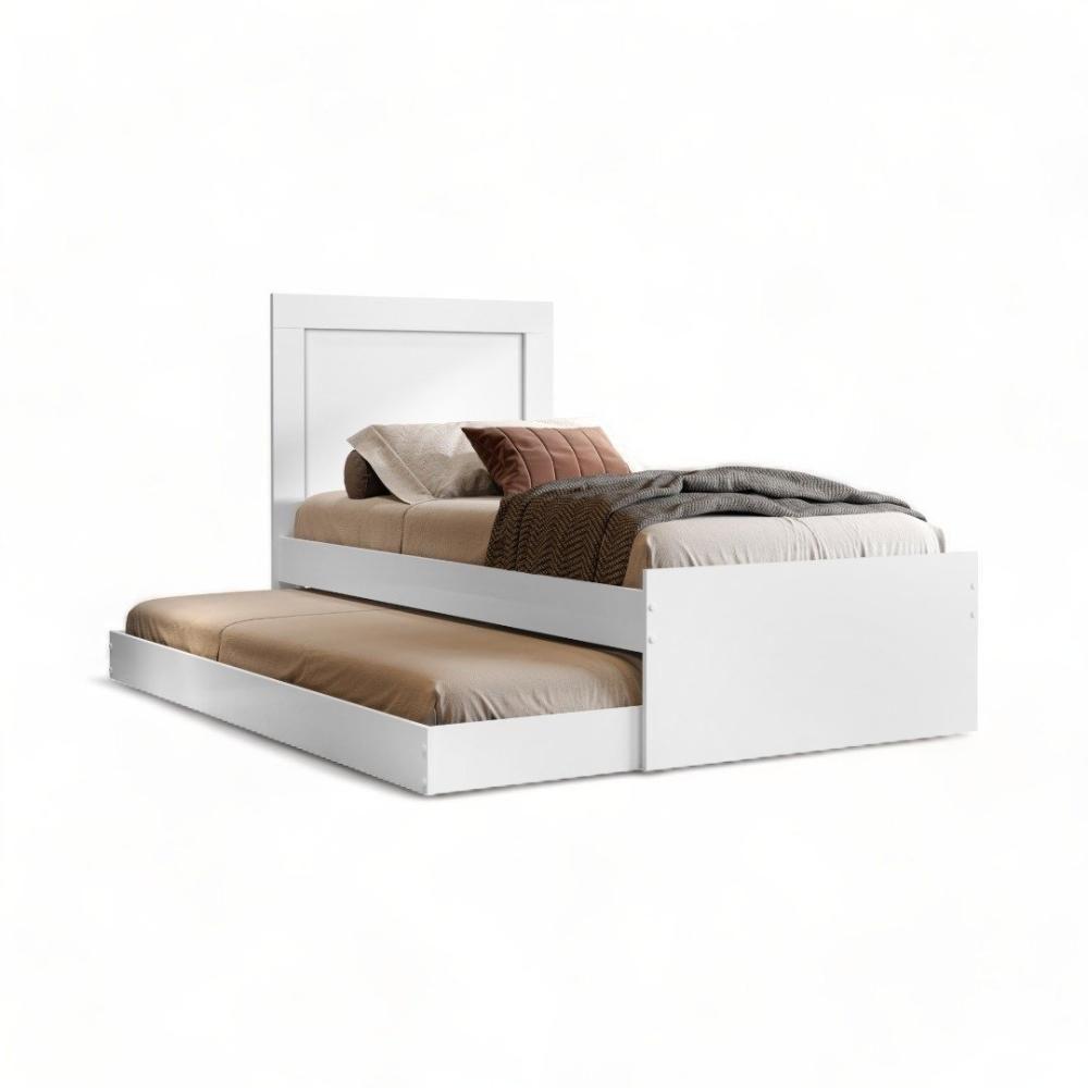 Cama Bibox Solteiro Luara Branco Com 02 Colchões Cambel - 2