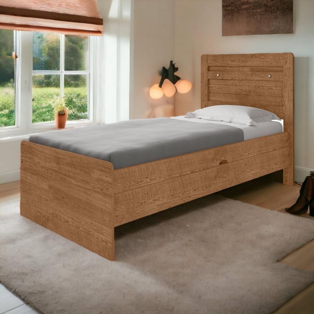 Cama Baú Larissa Solteiro Naturale Com Colchão Framar - 2