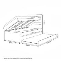 Cama Baú Solteiro Larissa Branco Com Auxiliar E 02 Colchões - 3