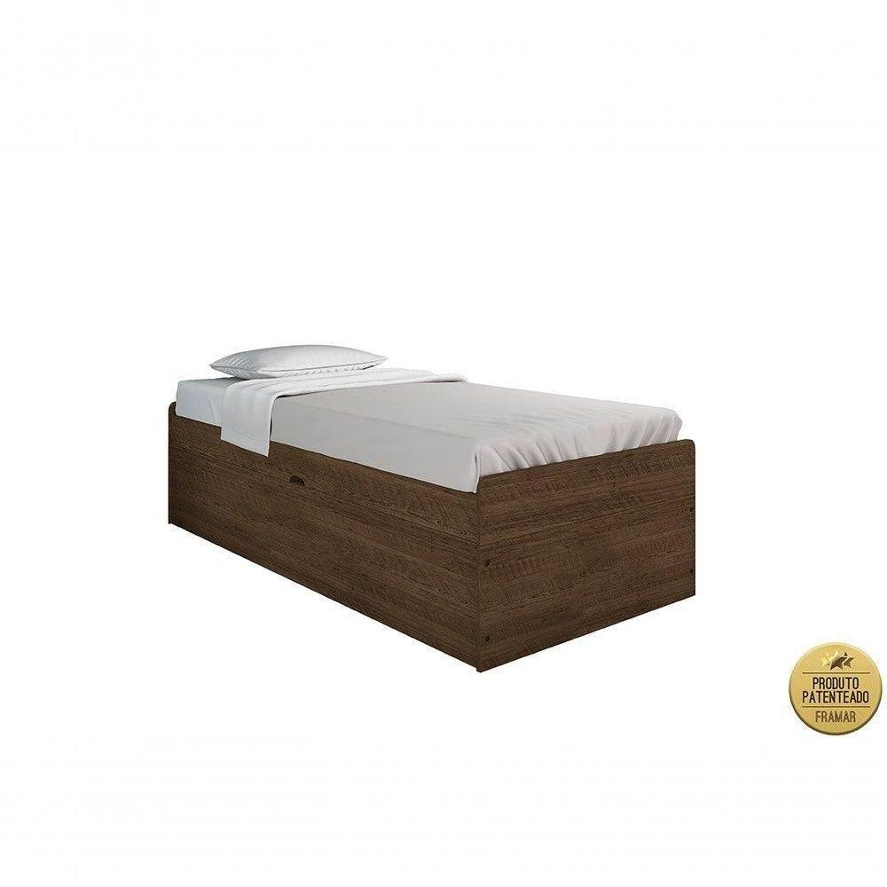 Cama Baú Espaçosa Solteiro Camila Malbec Com Colchão - 2